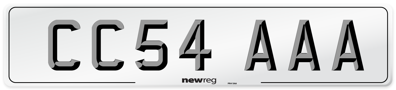 CC54 AAA Number Plate from New Reg